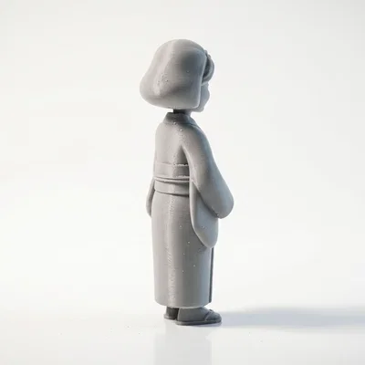 Mô hình 3D người phụ nữ châu Á lớn tuổi