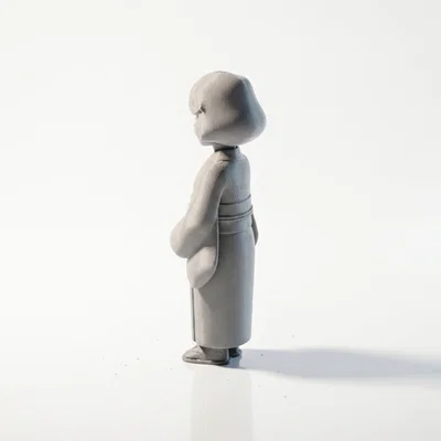 Mô hình 3D người phụ nữ châu Á lớn tuổi