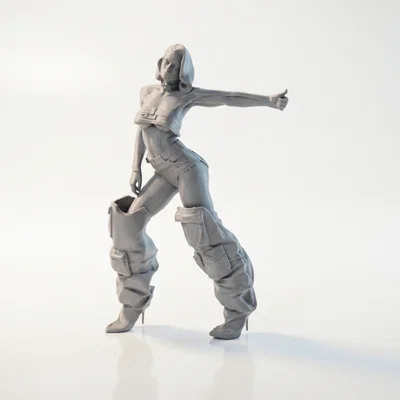 Mô hình 3D Tượng Nữ Nhân Vật Trùm Mũ (Hooded Figure Statue)