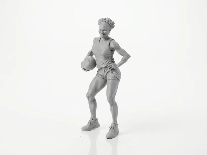 Mô hình 3D Nữ vận động viên bóng rổ - BBall Lady để bàn - Image 1