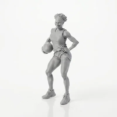 Mô hình 3D Nữ vận động viên bóng rổ - BBall Lady để bàn