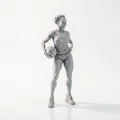 Mô hình 3D Nữ vận động viên bóng rổ - BBall Lady để bàn - Thumbnail 2