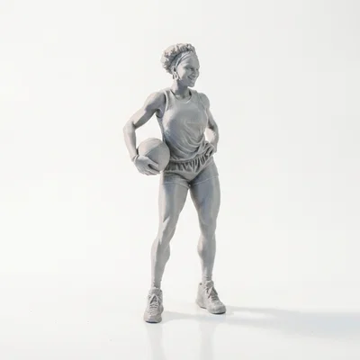 Mô hình 3D Nữ vận động viên bóng rổ - BBall Lady để bàn