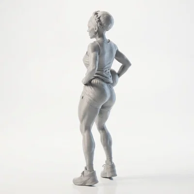 Mô hình 3D Nữ vận động viên bóng rổ - BBall Lady để bàn