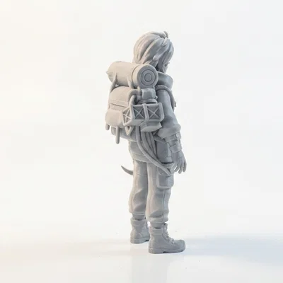 Mô hình in 3D Nữ nhà thám hiểm đeo ba lô