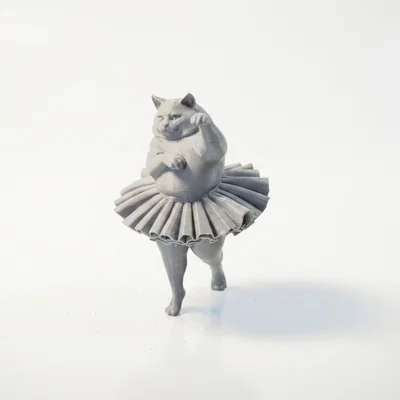 Mô hình Mèo Vũ công Ba lê (Ballerina Cat) - File in 3D nghệ thuật