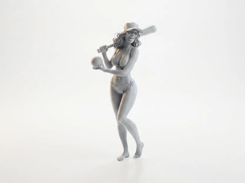 Mô hình Figurine Cô gái cầm gậy bóng chày in 3D - Image 1
