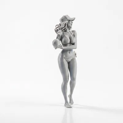 Mô hình Figurine Cô gái cầm gậy bóng chày in 3D