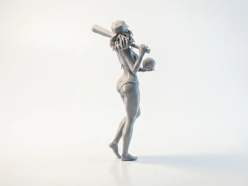 Mô hình Figurine Cô gái cầm gậy bóng chày in 3D - Image 3