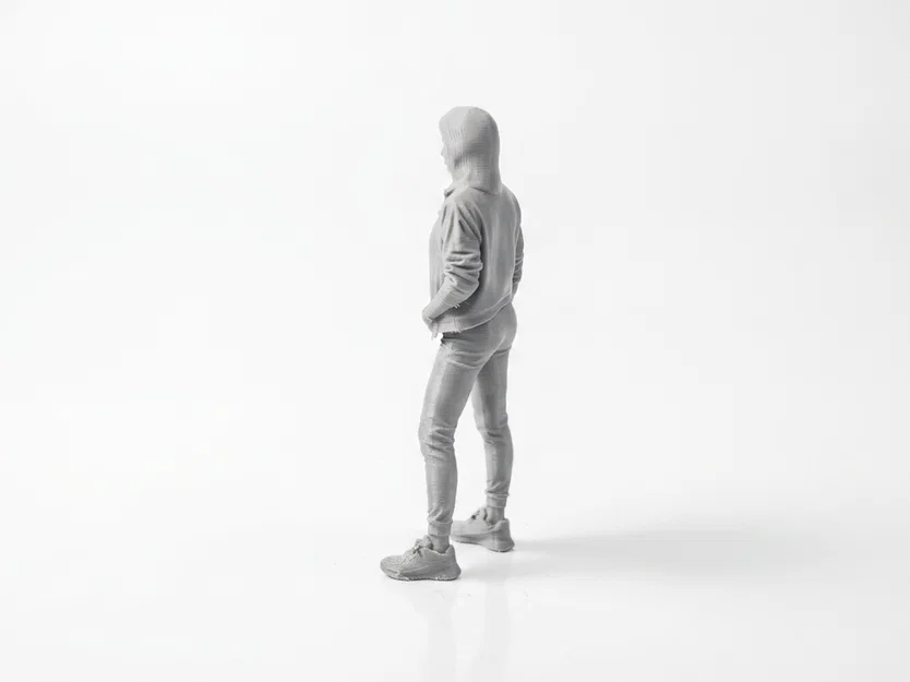 Mô hình 3D nhân vật nữ mặc áo hoodie - Tượng nghệ thuật trang trí - Image 4