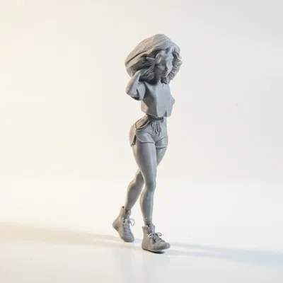Mô hình cô gái chơi bóng chày 3D - Tượng nữ vận động viên