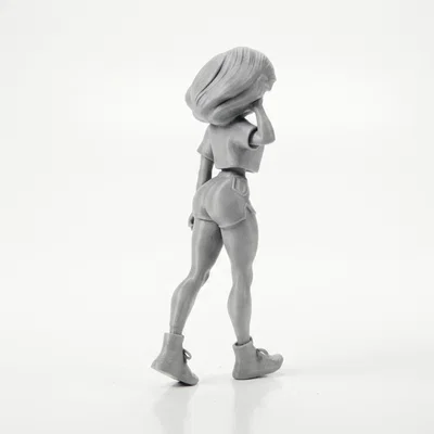 Mô hình cô gái chơi bóng chày 3D - Tượng nữ vận động viên