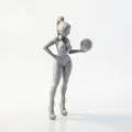 Mô hình Nữ Vận Động Viên Bóng Rổ - Tượng Thể Thao In 3D - Thumbnail 2