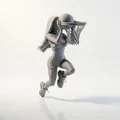 Mô hình nữ vận động viên bóng rổ in 3D - Thumbnail 3