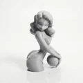 Mô hình 3D cô gái chơi bóng chuyền bãi biển (File STL) - Thumbnail 1
