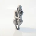 Mô hình 3D cô gái ngồi xổm - Tượng trang trí tinh xảo - Thumbnail 1