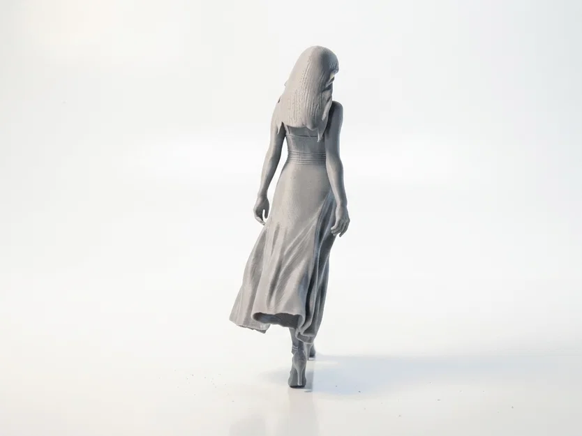 Mô hình 3D cô gái mặc váy tuyệt đẹp – File STL in 3D - Image 3
