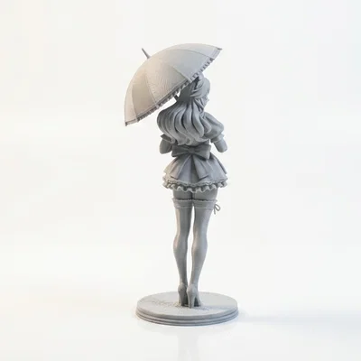 Mô hình 3D Quý Cô Cầm Ô Thanh Lịch