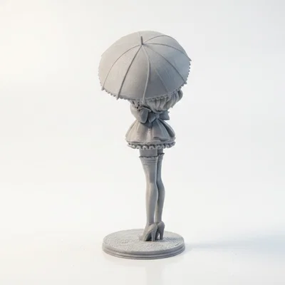 Mô hình 3D Quý Cô Cầm Ô Thanh Lịch