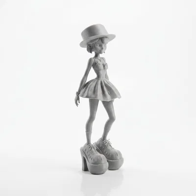 Mô hình tượng nữ Big Shoe Lady - File in 3D nghệ thuật