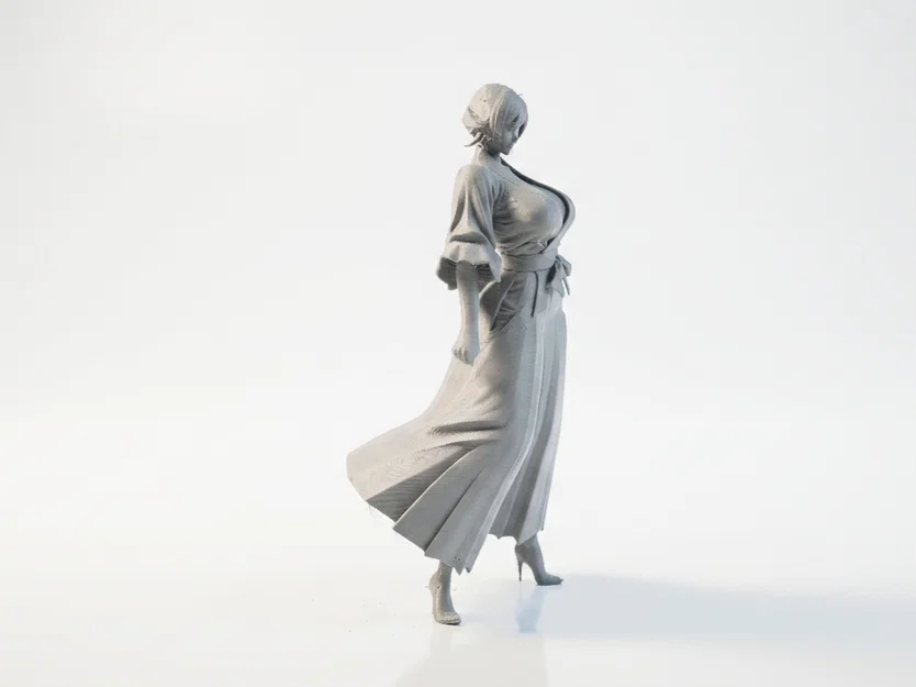 Mô hình nhân vật nữ mặc quần ống rộng 3D - Image 2
