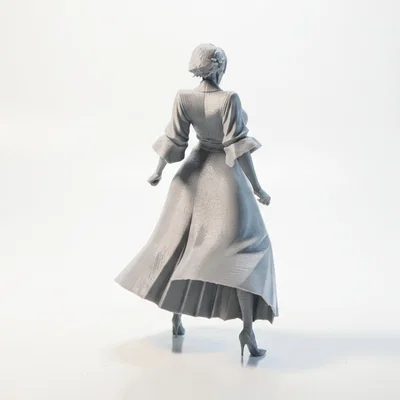 Mô hình nhân vật nữ mặc quần ống rộng 3D