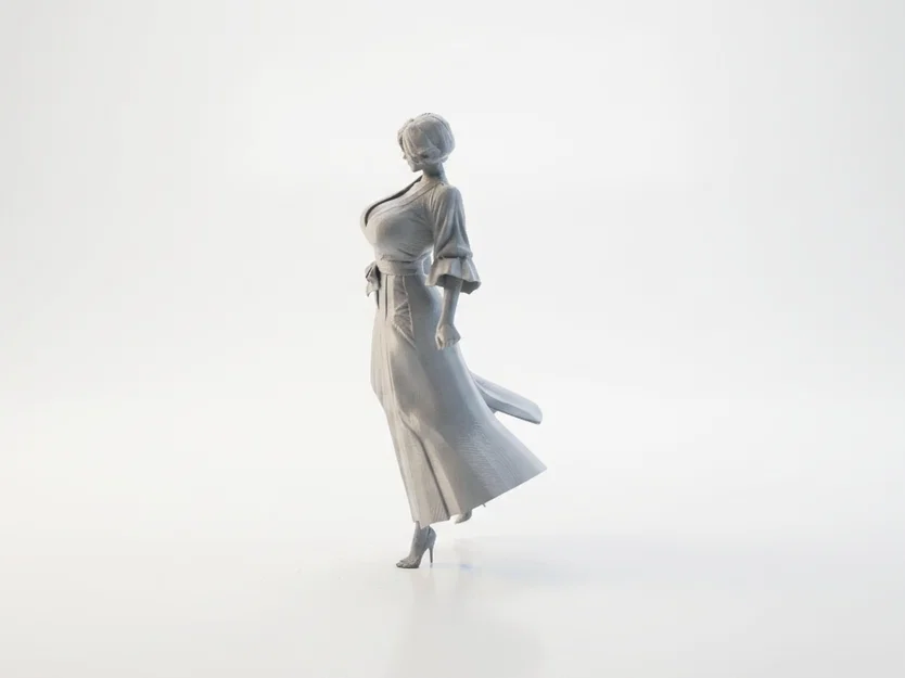 Mô hình nhân vật nữ mặc quần ống rộng 3D - Image 4
