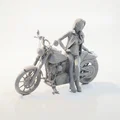 Mô hình Biker Lady lái mô tô - Tượng nhân vật nữ in 3D - Thumbnail 2