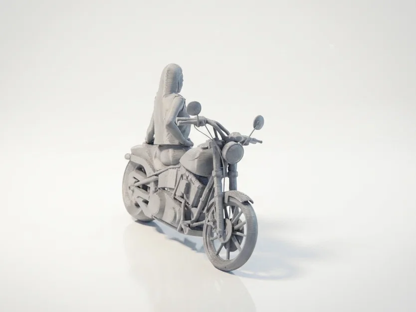 Mô hình Biker Lady lái mô tô - Tượng nhân vật nữ in 3D - Image 3