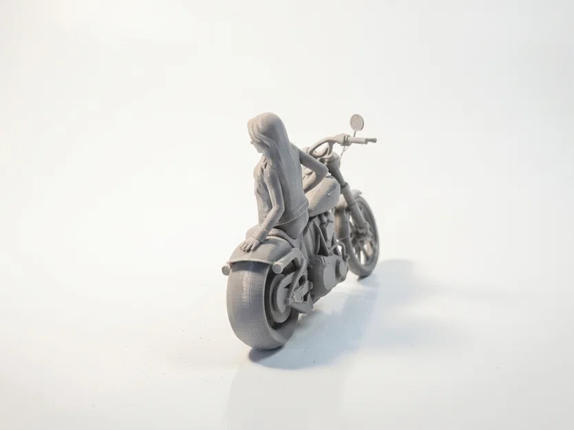 Mô hình Biker Lady lái mô tô - Tượng nhân vật nữ in 3D - Image 4