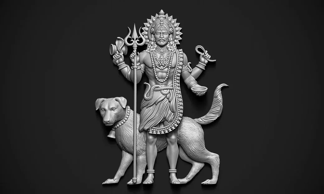 Mô hình 3D phù điêu thần Kala Bhairava tinh xảo cho máy in Resin - Image 1