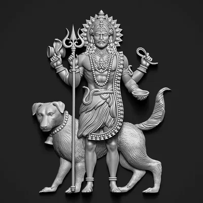 Mô hình 3D phù điêu thần Kala Bhairava tinh xảo cho máy in Resin