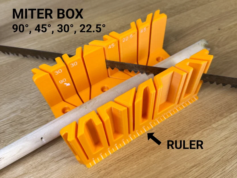 Miter Box - Hộp cắt góc đa năng 90°, 45°, 30°, 22.5° kèm thước đo - Image 1