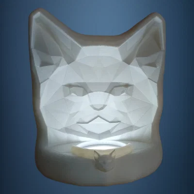 Đèn 3D Mèo Low Poly - Ảo ảnh quang học cực độc