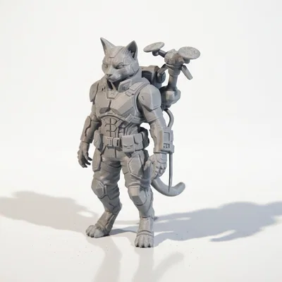 Mô hình Mèo mặc Giáp Robot (Mech Suit Cat) - File in 3D sưu tầm