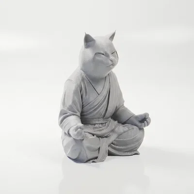 Mô hình tượng mèo Phật thiền định in 3D