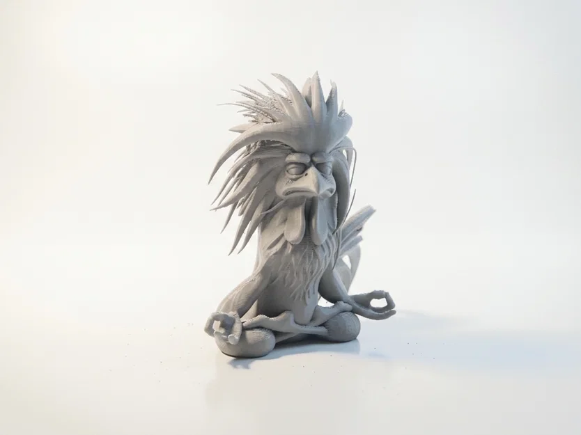 Mô hình chú gà trống thiền định - File in 3D độc đáo - Image 2
