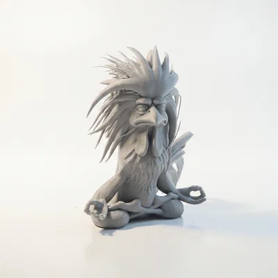 Mô hình chú gà trống thiền định - File in 3D độc đáo