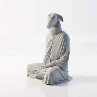 Mô hình chú chó thiền định (Meditating Dog) in 3D