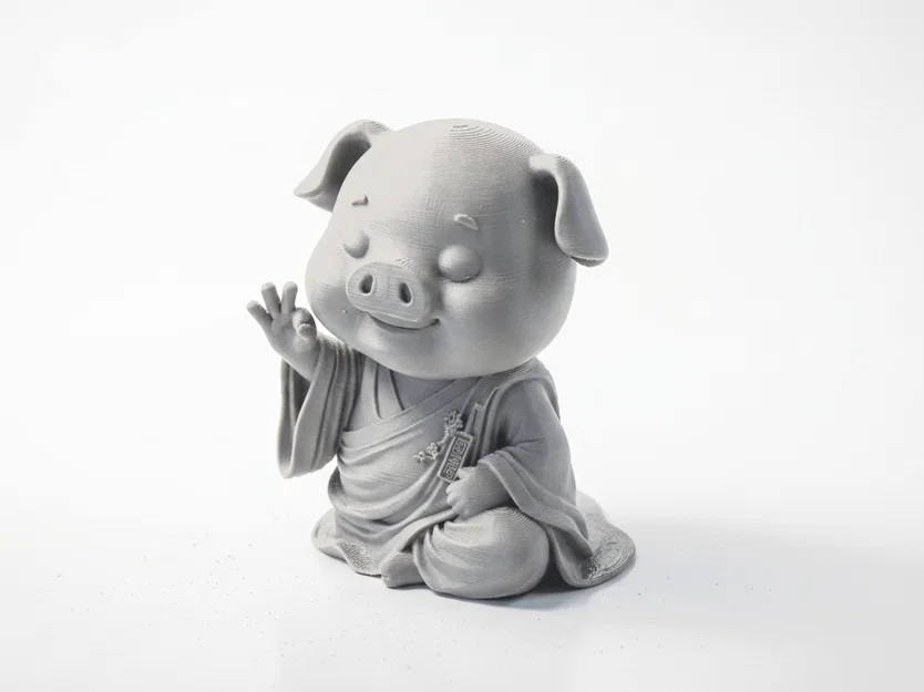 Tượng Chú Heo Ngồi Thiền - Mô Hình 3D In Ấn Nghệ Thuật - Image 1