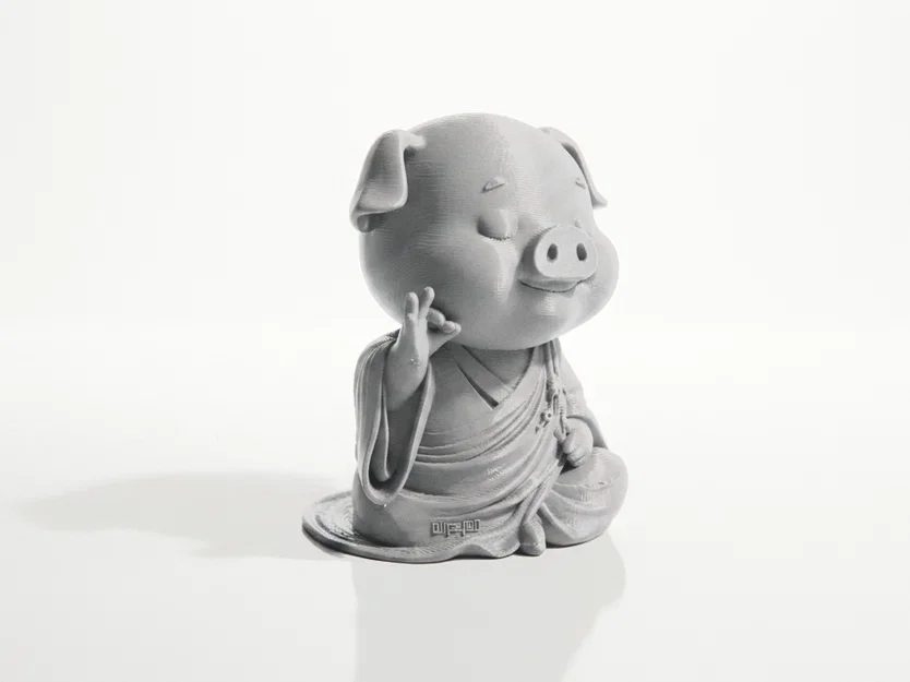 Tượng Chú Heo Ngồi Thiền - Mô Hình 3D In Ấn Nghệ Thuật - Image 2