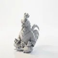 Mô hình tượng chú gà trống ngồi thiền in 3D - Meditating Rooster Figurine - Thumbnail 1