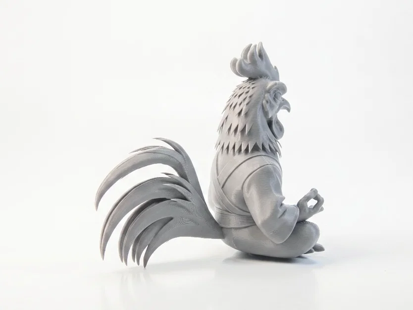 Mô hình tượng chú gà trống ngồi thiền in 3D - Meditating Rooster Figurine - Image 3