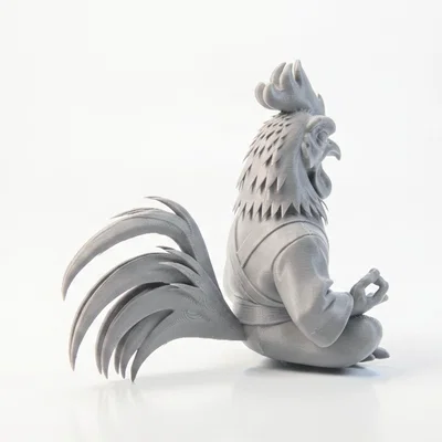 Mô hình tượng chú gà trống ngồi thiền in 3D - Meditating Rooster Figurine