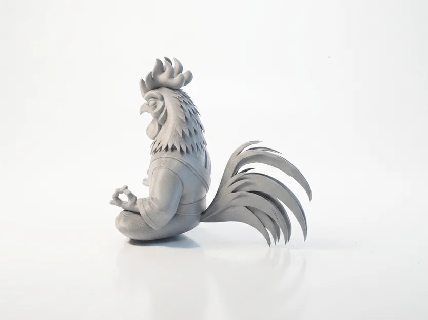 Mô hình tượng chú gà trống ngồi thiền in 3D - Meditating Rooster Figurine - Image 4