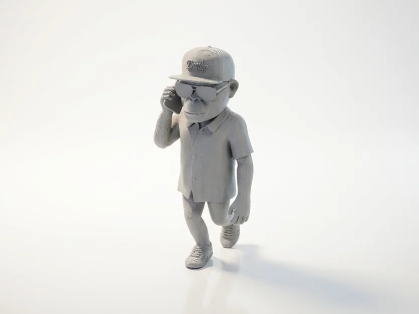 Mô hình chú khỉ dùng điện thoại in 3D dễ thương - Image 1