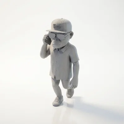 Mô hình chú khỉ dùng điện thoại in 3D dễ thương