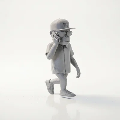 Mô hình chú khỉ dùng điện thoại in 3D dễ thương
