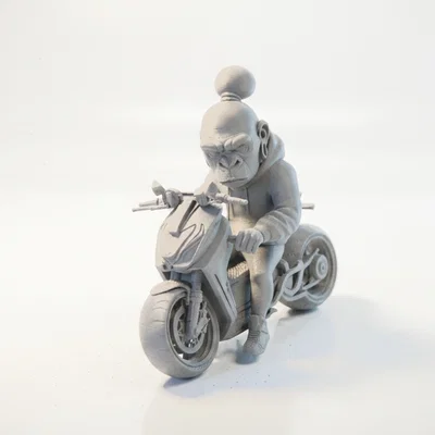 Mô hình Khỉ Lái Xe Mô Tô - Tượng 3D in ấn chi tiết