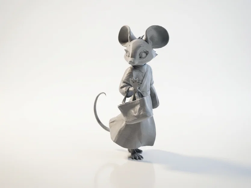 Mô hình chú chuột đi mua sắm dễ thương (3D Printable) - Image 1